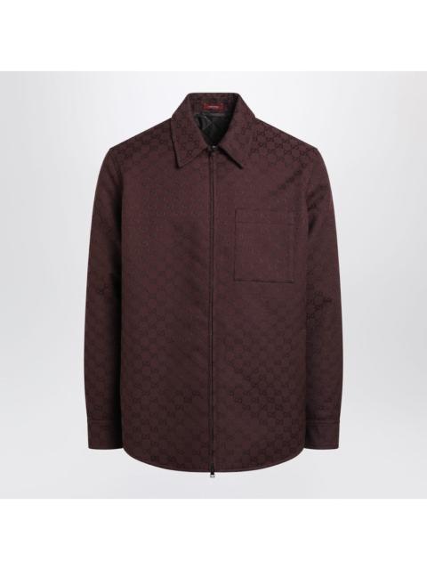 GUCCI Gucci Burgundy Gg-Pattern Shirt Jacket Men
