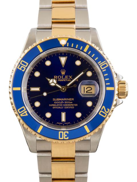 ROLEX Preowned Rolex Submariner Ref 16613 Blue