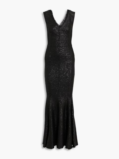 NORMA KAMALI Sequined stretch-tulle gown