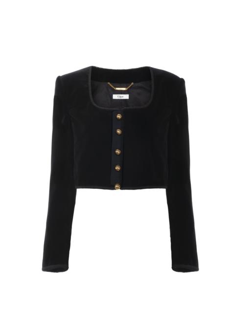 Chloé CROPPED SPENCER JACKET IN VELVET