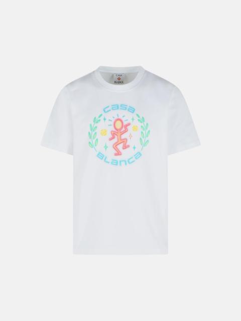 CASABLANCA 'DANCE JOY' WHITE COTTON T-SHIRT