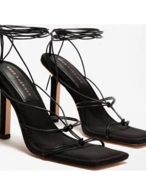 Other Designers Good American - New in Box Good‎ American Black Caged Square Toe Strappy Neoprene
Heels Sz 10