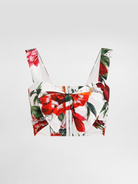 Dolce & Gabbana flower-print poplin top