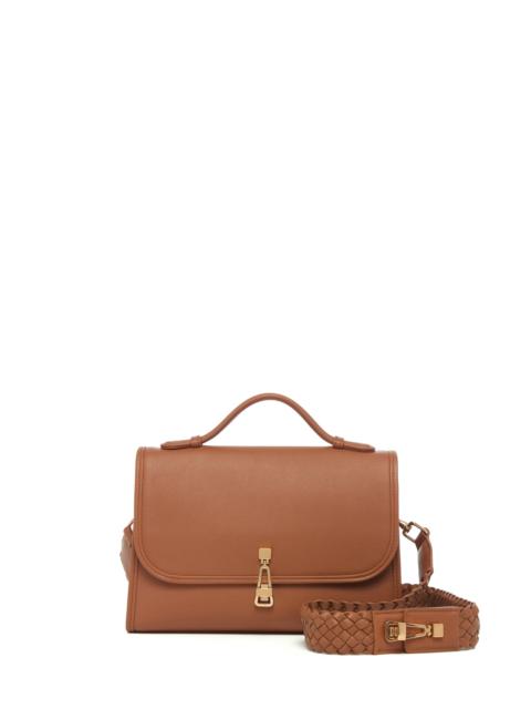 GABRIELA HEARST Medium Leonora Flap Bag in Cognac Soft Leather with Braided Strap