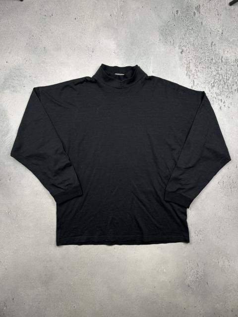 VERSACE Vintage Gianni Versace Black Mock Neck Wool Knit Sweater 80s