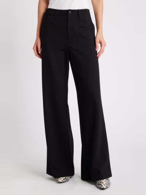 rag & bone rag & bone Sofie High Waist Wide Leg Ponte Pants in Black at Nordstrom