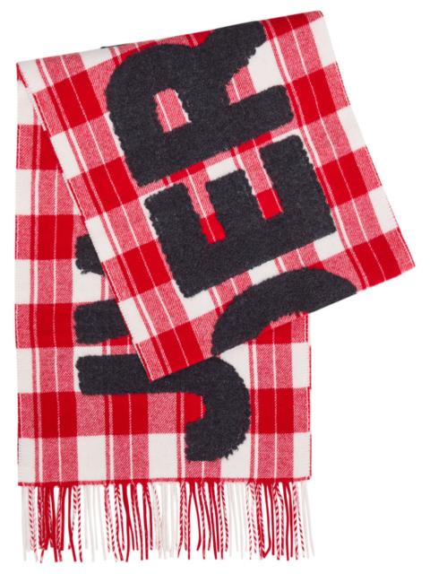JW Anderson JW Anderson Logo Checked Wool-blend Scarf