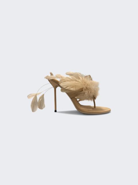 PARIS TEXAS Lidia Feather Thong Mule Honey