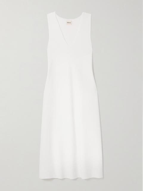 KHAITE Keran Stretch-knit Midi Dress