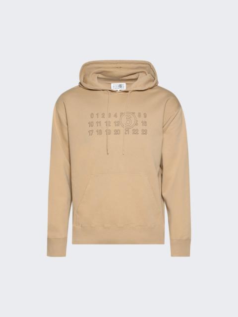 MM6 Maison Margiela Numeric Logo Hoodie Ocre