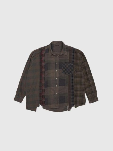 NEEDLES REBUILD BY NEEDLES 7 CUTS OVER DYE WIDE FLANNEL SHIRT