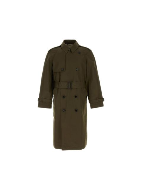 Burberry BURBERRY Olive Green Cotton Trench Coat New & Authentic (Men