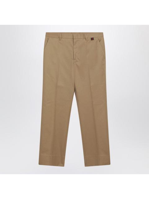 GUCCI Gucci Beige Cotton Trousers With Web Detail Men