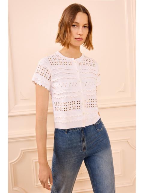 ULLA JOHNSON Abriana Eyelet Knit Cardigan