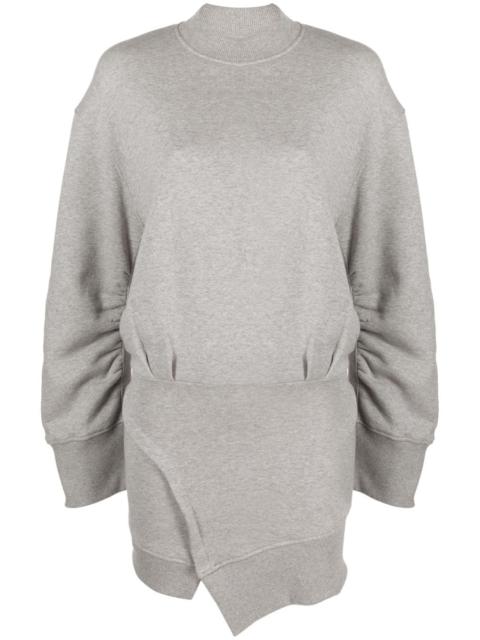 THE ATTICO gathered-sleeve sweatshirt minidress