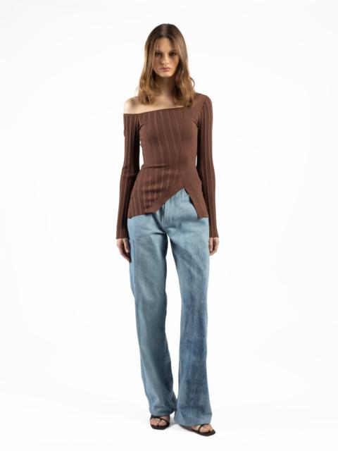 Elleme Asymmetric Fitted Jumper Brown