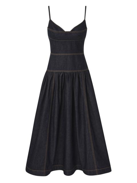 Zimmermann DENIM SLEEVELESS MIDI DRESS