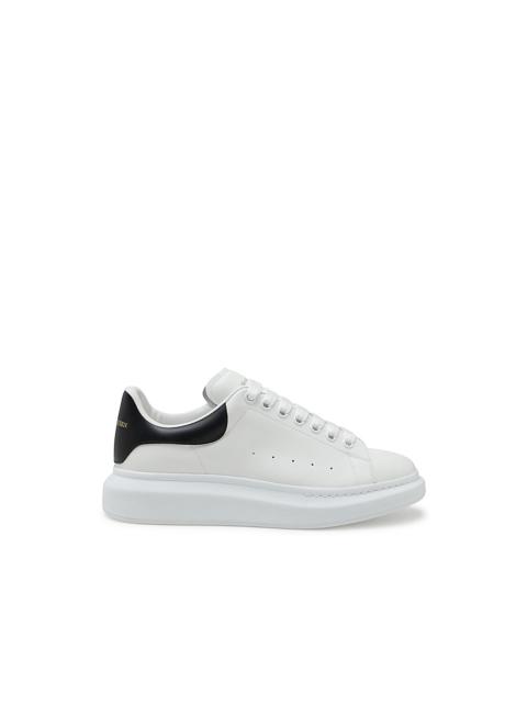 Alexander McQueen WHITE AND BLACK LEATHER OVERSIZED SNEAKERS