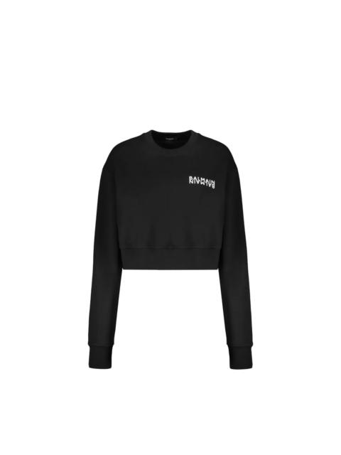 Balmain Balmain Cropped Logo Sweatshirt Women