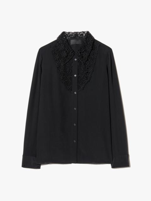 NILI LOTAN ZOLA LACE SILK SHIRT