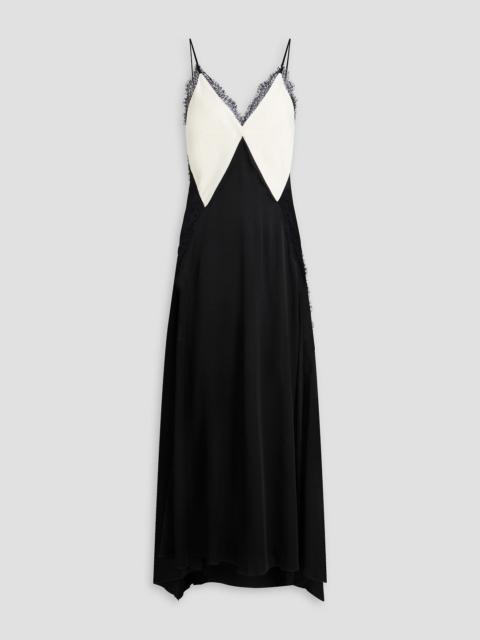 Victoria Beckham Lace-trimmed satin-crepe midi dress