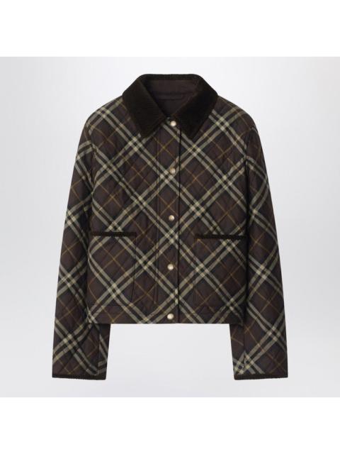 Burberry Burberry Cropped quilted nylon jacket with Check pattern