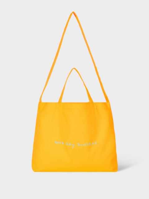 Paul Smith Yellow Cotton-Canvas Quote Tote Bag