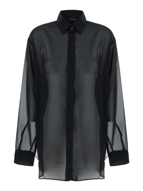 THE ANDAMANE - The Andamane Women Black Shirt With Buttons In Stretch Silk Woman