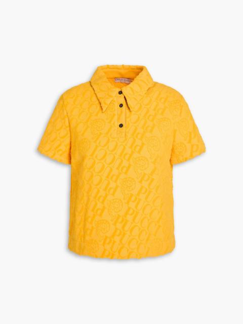 PUCCI Cotton-terry jacquard polo shirt