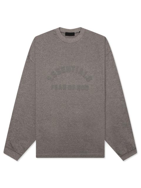 ESSENTIALS ESSENTIALS HEAVY L/S TEE - HEATHER GREY