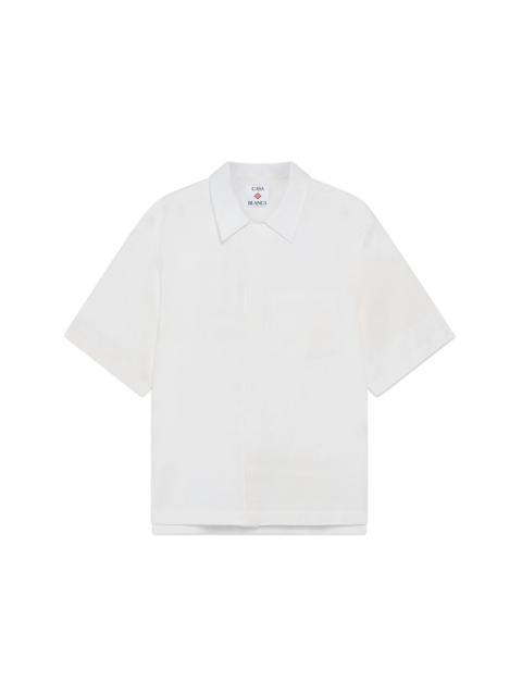 CASABLANCA White Monogram Short Sleeve Shirt