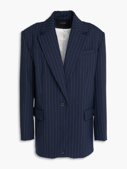 maje Pinstriped wool-blend twill blazer