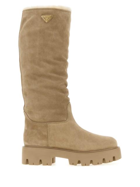 Prada Prada Women Sand Suede Boots