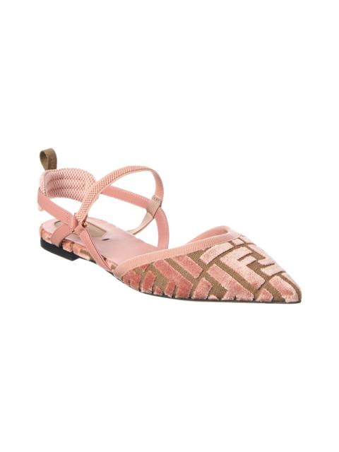 FENDI FENDI Colibri Lite FF Jacquard Velvet Flat
