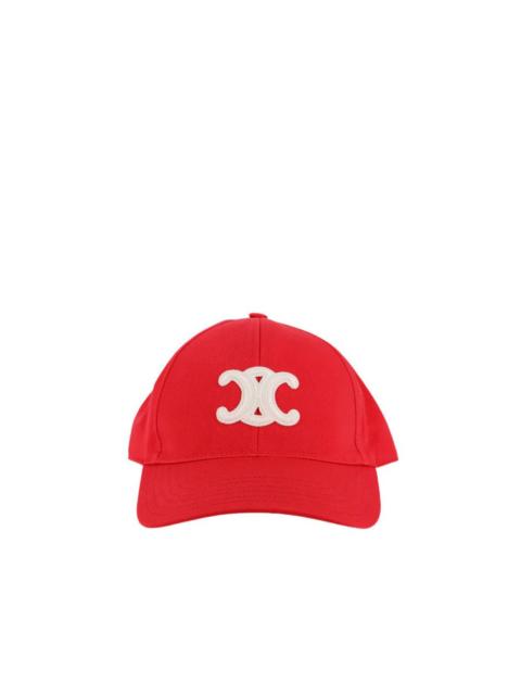 CELINE CELINE Triomphe $590 Bright Red Baseball Cap New And Authent