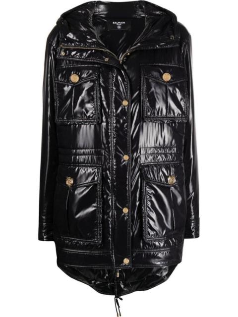 Balmain High-shine Hooded Jacket