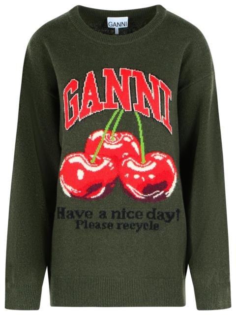 GANNI Ganni Green Wool Blend Sweater Women