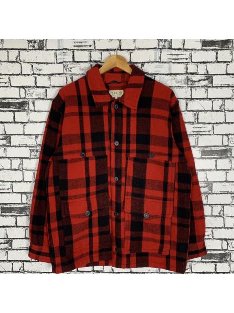 Other Designers Vintage - Perkins Wool Red Black Plaid Checkered Outdoor Jacket Coat