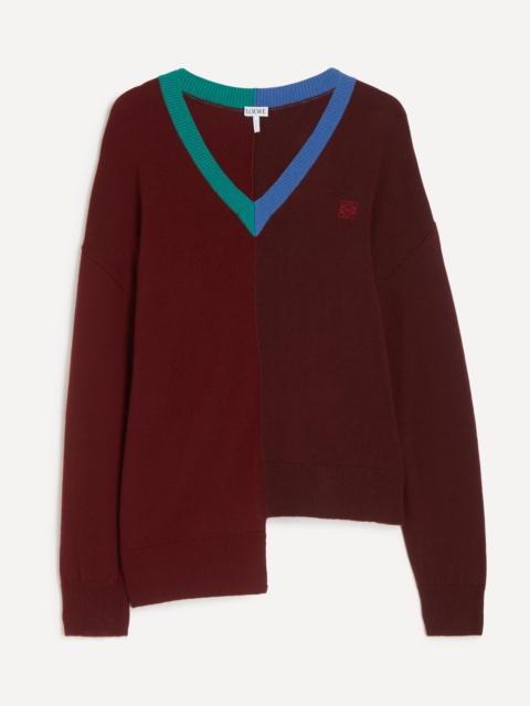 Loewe Asymmetric Wool V-Neck Jumper