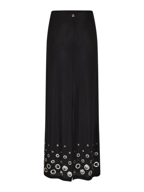 rabanne Eyelet-Detailed Cupro Maxi Skirt black