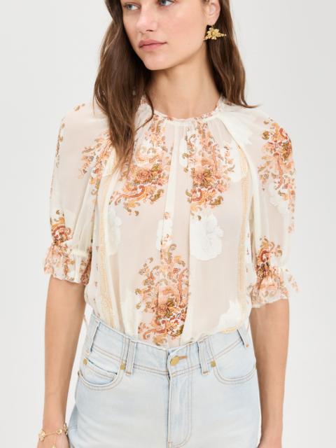 ULLA JOHNSON Pippa Short Sleeve Blouse
