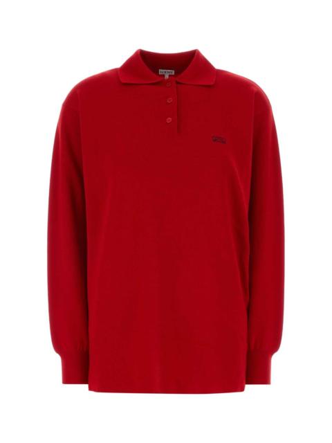 Loewe Loewe Women Red Stretch Cashmere Blend Polo Shirt
