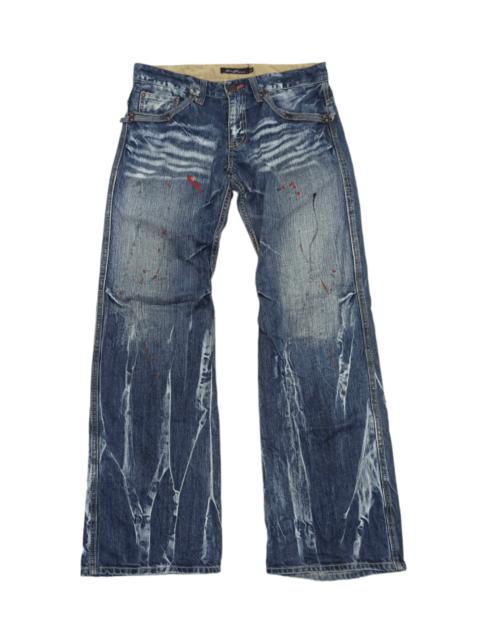 Other Designers Roots 3 Style Punk Grunge Whiskers Splash Flare Denim