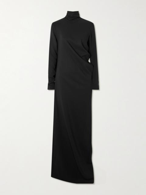 TOTEME Draped Jersey Turtleneck Maxi Dress
