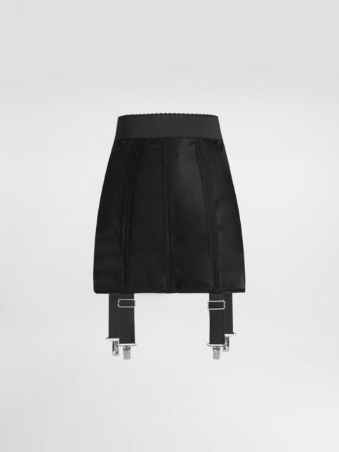 Short marquisette corset skirt with garters