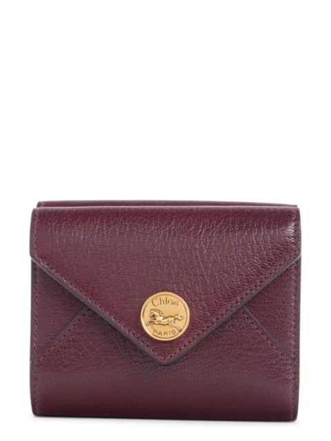 Chloé Chloé Leather Envelope Trifold Wallet in Grenat at Nordstrom