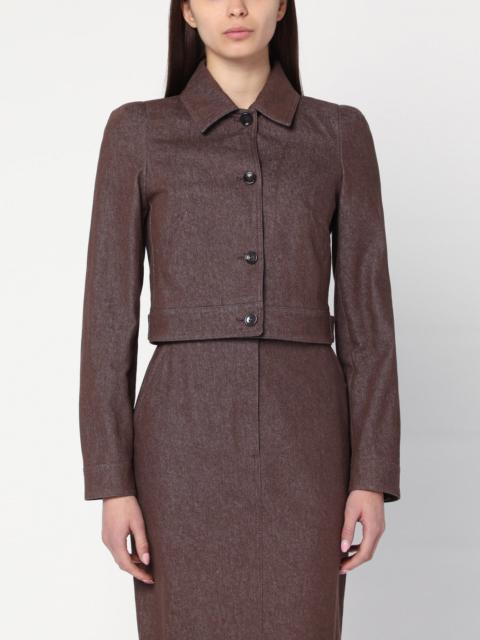 Max Mara Cropped brown denim-effect jacket