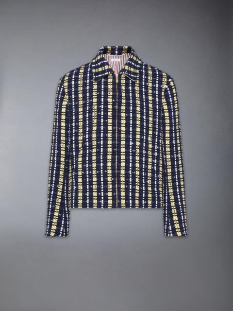 Thom Browne REPP STRIPE GROSGRAIN TWEED GOLF JACKET