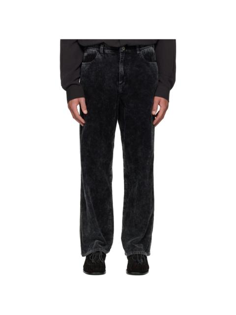 SOLID HOMME Black Washed Corduroy Trousers