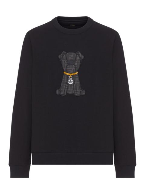 FENDI Fendi Men Black Cotton Crew Neck Sweatshirt